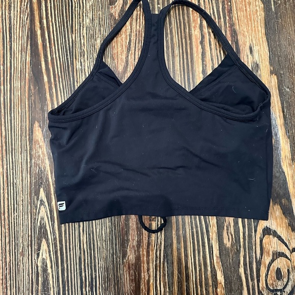 FABLETICS Work out Bra Black Ruched Crop Top - Picture 2 of 2